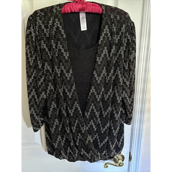 Alfred Dunner Women Black Layered Top Size L - Picture 1 of 10